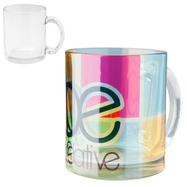 Mug en verre transparent personnalisable en sublimation d'une