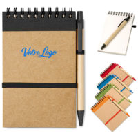 Bloc-notes A6 à spirale avec stylo couverture rigide personnalisé avec votre logo et ou texte