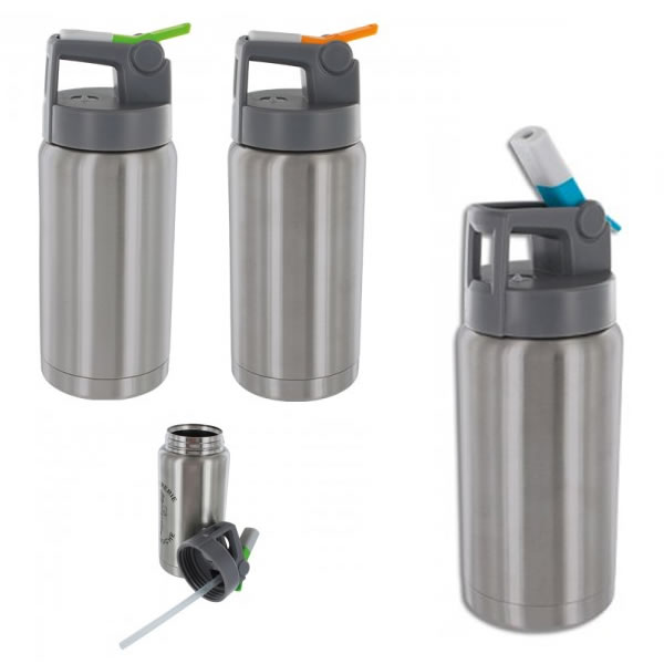 Gourde Isotherme 500Ml, Bouteille Isotherme Inox Avec Tasse Et
