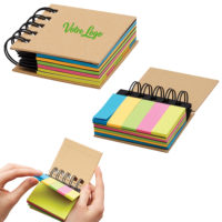 Carnet spirale avec notes adhésifs et marque-pages adhésifs personnalisé avec votre logo et texte