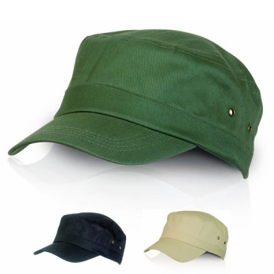 Casquette militaire personnalisée publicitaire en coton coloris : noir beige vert