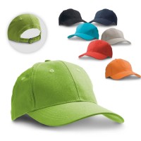 Casquette publicitaire coton personnalisé fermeture boucle métal coloris : vert bleu rouge orange gris noir