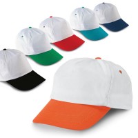 Casquette personnalisée blanche avec visière en couluer (noir bleu vert orange rouge )