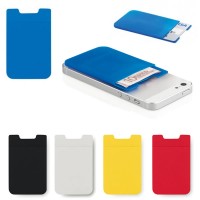 Etui porte cate bancaire, transport, billet, pour iPhone, téléphone portable ou smartphone personnalisé publicitaire coloris : noir, blanc, bleu, jaune, rouge