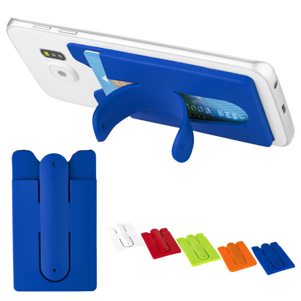 Support de téléphone et de cartes en silicone | Bleu