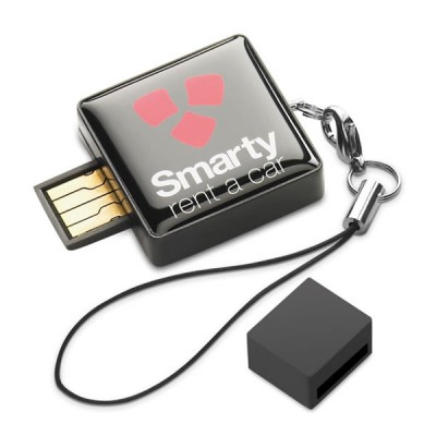 Clé USB forme carré publicitaire et personnalisée en quadri doming pas cher, grande capapcité de mémoire