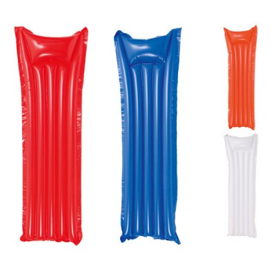 Matelas gonflable personnalisé publicitaire pour plage et piscine pas cher, coloris : blanc, bleu, rouge, orange