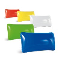 Coussin de plage personnalisé, gonflable, coloris : blanc, bleu, jaune, rouge