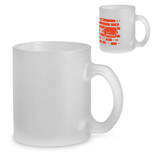 Mug verre transparent personnalisable avec anse couleur