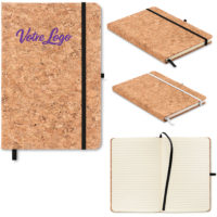 Carnet A5 avec couverture en liège personnalisé texte ou logo entreprise association