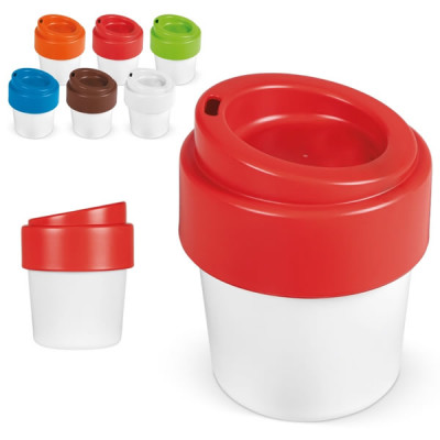 tasse avec couvercle incassable en plastique bio personnalise logo entreprise goodies