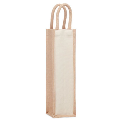 sac tissu pour 1 bouteille de vin publicitaire en jute