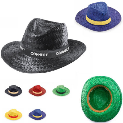 Chapeau paille couleur personnalisable logo pas cher publicitaire