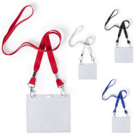 Lanyard tour de cou double mousqueton avec porte badge personnalisé