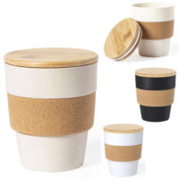 Mug en plastique couvercle bambou personnalisable avec votre logo