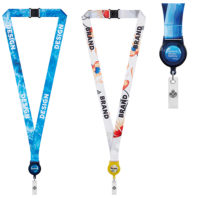 Tour de cou porte-badge enrouleur personnalisé avec votre logo et ou texte par impression en sublimation quadrichromie