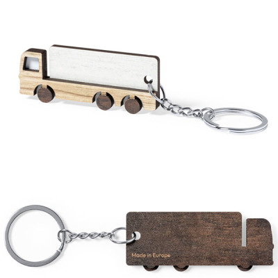 porte-clés camion en bois personnalisable publicitaire pas cher