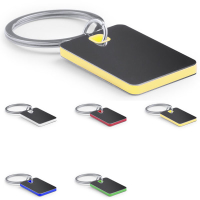 Porte-clés rectangulaire en métal publicitaire personnalisable