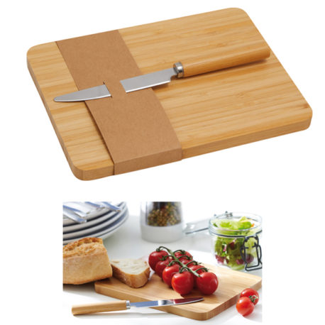 Planche à découper ou présentation avec couteau gravé avec votre logo d’entreprise ou texte