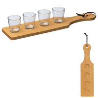 Planche à shooter avec 4 verres à shot personnalisé par gravure logo et ou texte