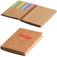 Carnet avec bloc-notes et marque-pages adhésifs personnalisé logo et texte