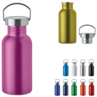 Gourde métal 500 ml personnalisée logo avec poignée