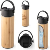 Bouteille isotherme en bambou thermos personnalisable