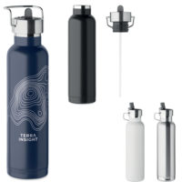 Gourde isotherme à paille personnalisable avec votre logo