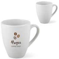 Mug en grès émaillé personnalisable logo. Tasse en grès blanche.