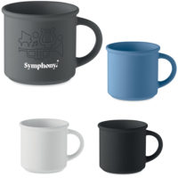 Mug vintage en céramique couleur personnalisé texte et logo