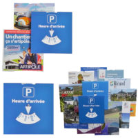 Disque de stationnement personnalisé logo texte et photographie publicitaire pas cher