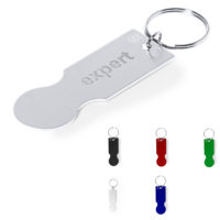 Porte-clés jeton de caddie en métal personnalisé par gravure logo et texte