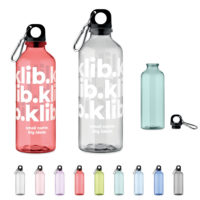 Gourde transparente 500 ml à mousqueton personnalisée pour sport, entreprise, association et particulier Bouteille Personnalisable MOSS RE500