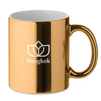 Mug doré effet or cadeau mariage personnalisé nom des mariés, date et logo