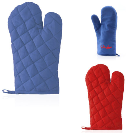 Gant de cuisine noir ou rouge La Manique personnalisable par impression de votre logo et ou texte