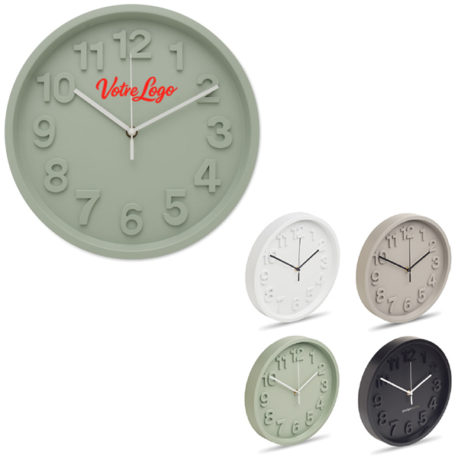 Horloge murale personnalisée texte et logo