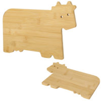 Planche à découper ou présentation fromage ou produit laitier en forme de vache personnalisable logo et ou texte