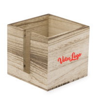 Porte serviette papier en bois personnalisé par gravure ou impression logo et texte