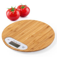 Balance de cuisine électronique avec corps en bambou personnalisé par impression ou gravé avec votre logo et ou texte
