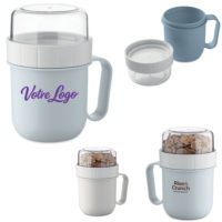 Mug lunch et céréales personnalisé logo et texte.