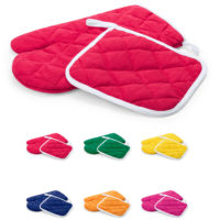 Set avec un gant de cuisine et une manique carrée personnalisée avec votre logo et ou texte