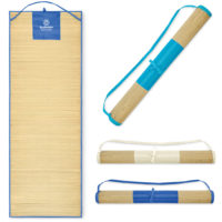 Natte de plage en paille et tissu personnalisable avec votre logo et ou texte