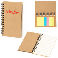 Petit carnet personnalisé logo entreprise ou association, bloc-notes à spirale avec marque-pages repositionnable