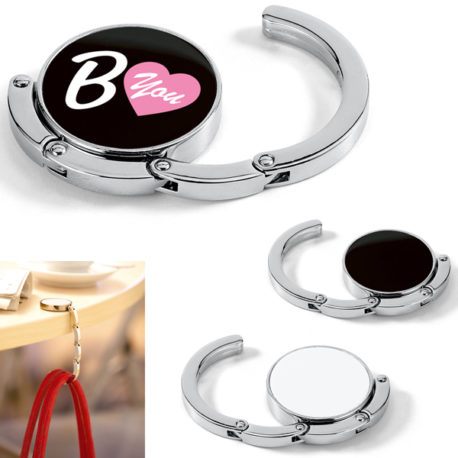 Accroche sac à main personnalisé texte logo. Goodies femme, cadeau invité mariage, cadeau anniverssaire