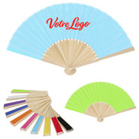 Eventail bois personnalisé pas cher pour mariage, festival, logo entreprise ou association