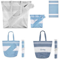 Lot serviette fouta plage personnalisée avec sac de plage imprimée logo et ou texte